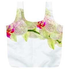 Phalenopsis Orchid White Lilac Watercolor Aquarel Full Print Recycle Bag (xxl)