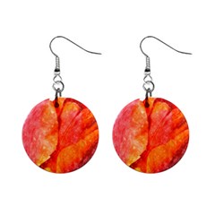 Spring Tulip Red Watercolor Aquarel Mini Button Earrings by picsaspassion