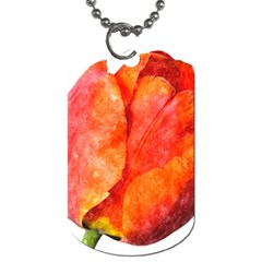 Spring Tulip Red Watercolor Aquarel Dog Tag (two Sides) by picsaspassion