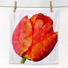 Spring Tulip Red Watercolor Aquarel Face Towel by picsaspassion