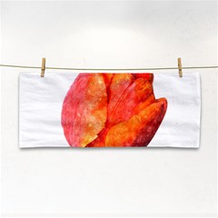 Spring Tulip Red Watercolor Aquarel Hand Towel by picsaspassion