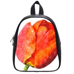 Spring Tulip Red Watercolor Aquarel School Bag (small) by picsaspassion