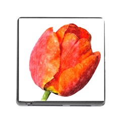 Spring Tulip Red Watercolor Aquarel Memory Card Reader (square 5 Slot) by picsaspassion