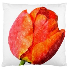 Spring Tulip Red Watercolor Aquarel Standard Flano Cushion Case (two Sides) by picsaspassion