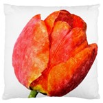 Spring Tulip red watercolor aquarel Large Flano Cushion Case (One Side) Front