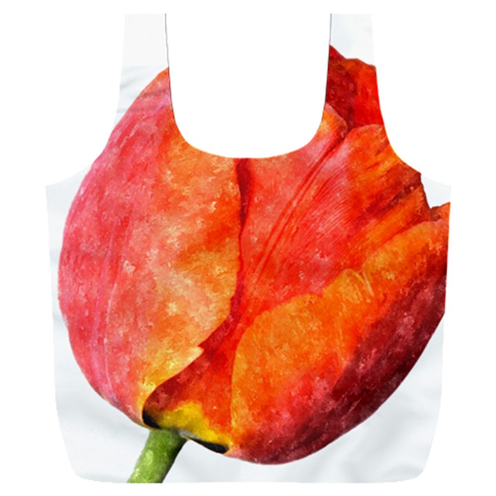 Spring Tulip red watercolor aquarel Full Print Recycle Bag (XXL)