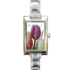 Tulips Spring Bouquet Rectangle Italian Charm Watch by picsaspassion