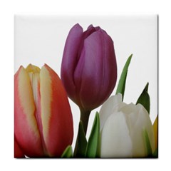 Tulips Spring Bouquet Tile Coaster by picsaspassion