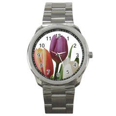 Tulips Spring Bouquet Sport Metal Watch