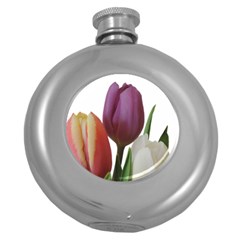 Tulips Spring Bouquet Round Hip Flask (5 Oz) by picsaspassion