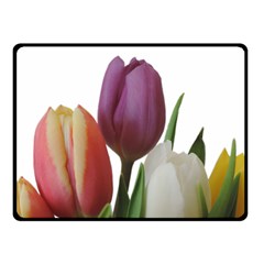 Tulips Spring Bouquet Double Sided Fleece Blanket (small)  by picsaspassion