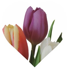 Tulips Spring Bouquet Wooden Puzzle Heart by picsaspassion