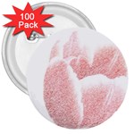 Tulip red white pencil drawing 3  Buttons (100 pack)  Front