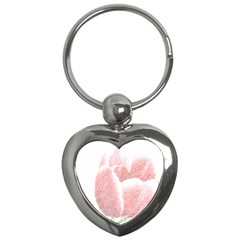 Tulip Red White Pencil Drawing Key Chain (heart)