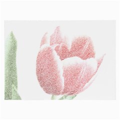 Tulip Red White Pencil Drawing Large Glasses Cloth by picsaspassion