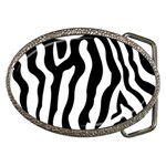 Wild Zebra pattern black and white Belt Buckles Front