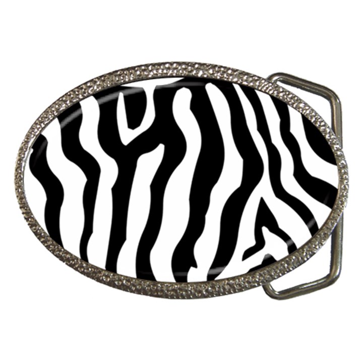 Wild Zebra pattern black and white Belt Buckles