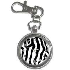 Wild Zebra Pattern Black And White Key Chain Watches by picsaspassion