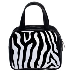 Wild Zebra Pattern Black And White Classic Handbag (two Sides)