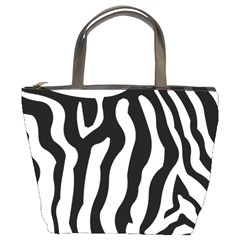 Wild Zebra Pattern Black And White Bucket Bag by picsaspassion