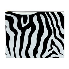 Wild Zebra Pattern Black And White Cosmetic Bag (xl) by picsaspassion