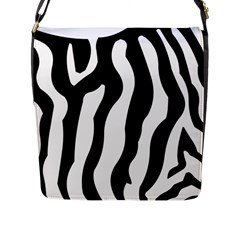 Wild Zebra Pattern Black And White Flap Closure Messenger Bag (l) by picsaspassion