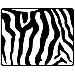 Wild Zebra Pattern Black And White Double Sided Fleece Blanket (medium)  by picsaspassion