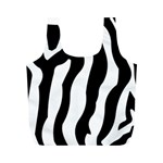 Wild Zebra pattern black and white Full Print Recycle Bag (M) Front