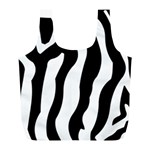 Wild Zebra pattern black and white Full Print Recycle Bag (L) Front