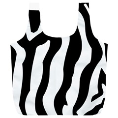 Wild Zebra Pattern Black And White Full Print Recycle Bag (xl) by picsaspassion