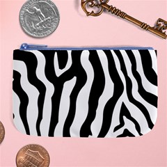 Wild Zebra Pattern Black And White Large Coin Purse by picsaspassion