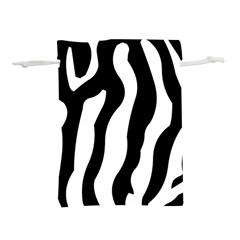 Wild Zebra Pattern Black And White Lightweight Drawstring Pouch (l)