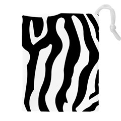 Wild Zebra Pattern Black And White Drawstring Pouch (5xl)