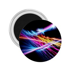 Colorful Neon Art Light Rays, Rainbow Colors 2 25  Magnets by picsaspassion