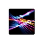 Colorful Neon Art Light rays, rainbow colors Square Magnet Front