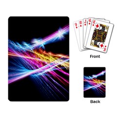 Colorful Neon Art Light Rays, Rainbow Colors Playing Cards Single Design (rectangle) by picsaspassion