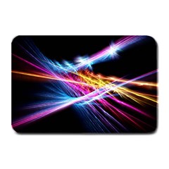 Colorful Neon Art Light Rays, Rainbow Colors Plate Mats by picsaspassion