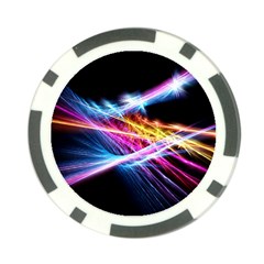 Colorful Neon Art Light Rays, Rainbow Colors Poker Chip Card Guard by picsaspassion