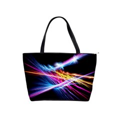 Colorful Neon Art Light Rays, Rainbow Colors Classic Shoulder Handbag by picsaspassion