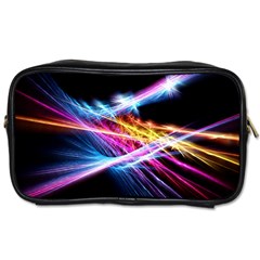 Colorful Neon Art Light Rays, Rainbow Colors Toiletries Bag (one Side) by picsaspassion