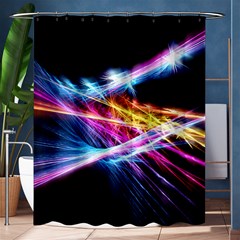 Colorful Neon Art Light Rays, Rainbow Colors Shower Curtain 60  X 72  (medium)  by picsaspassion