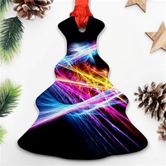 Colorful Neon Art Light Rays, Rainbow Colors Christmas Tree Ornament (two Sides)