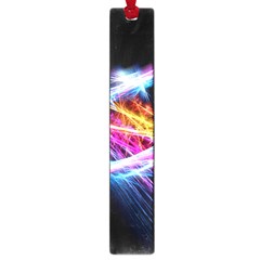 Colorful Neon Art Light Rays, Rainbow Colors Large Book Marks by picsaspassion