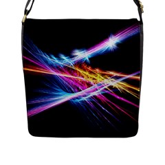 Colorful Neon Art Light Rays, Rainbow Colors Flap Closure Messenger Bag (l) by picsaspassion