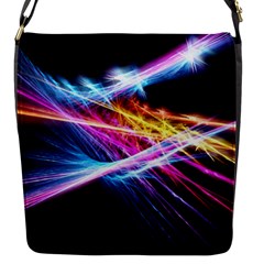 Colorful Neon Art Light Rays, Rainbow Colors Flap Closure Messenger Bag (s) by picsaspassion