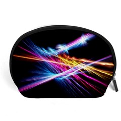 Colorful Neon Art Light Rays, Rainbow Colors Accessory Pouch (large) by picsaspassion