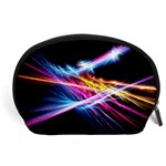 Colorful Neon Art Light rays, rainbow colors Accessory Pouch (Large) Front