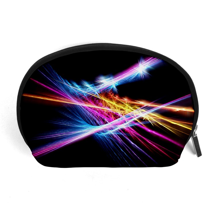 Colorful Neon Art Light rays, rainbow colors Accessory Pouch (Large)