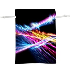 Colorful Neon Art Light Rays, Rainbow Colors  Lightweight Drawstring Pouch (xl) by picsaspassion