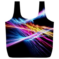 Colorful Neon Art Light Rays, Rainbow Colors Full Print Recycle Bag (xxxl) by picsaspassion